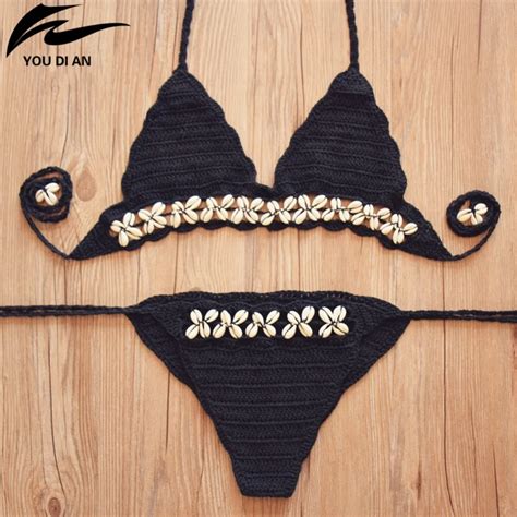 Buy Shell Handmade Crochet Bikini Set Women Crochet