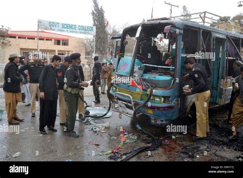 Quetta Pakistan 14 March 2014 Security And Rescue Officials Gather