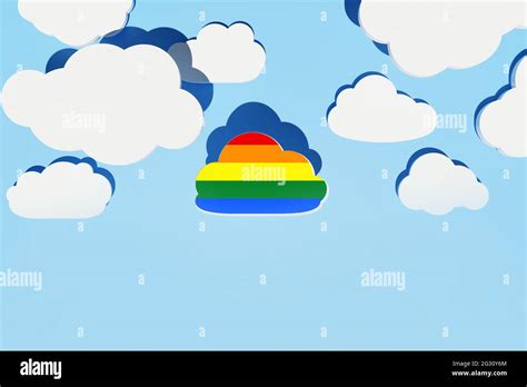 Lgbt Pride Concept Abstract Background With Lgbt Rainbow Cloud And