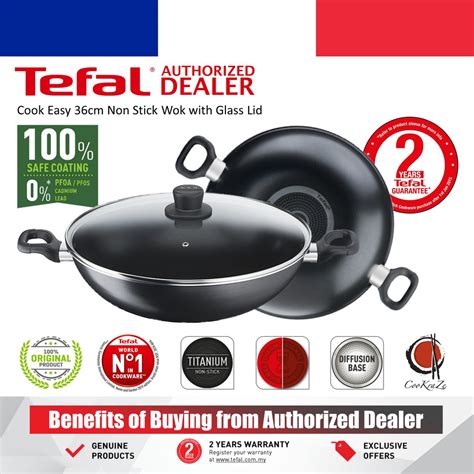 Tefal Cook Easy 36cm Non Stick Wok Glass Lid B50392 B5039295 Wokpan