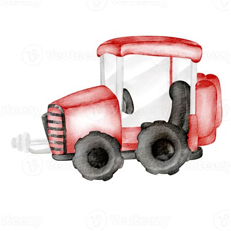 Watercolor Tractor Farm 23324647 Png