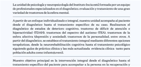 Infografías Instituto Neurocognitivo Incia