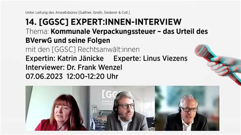 GGSC ExpertInnen Interview Folge 14 Kommunale Verpackungssteuer Das