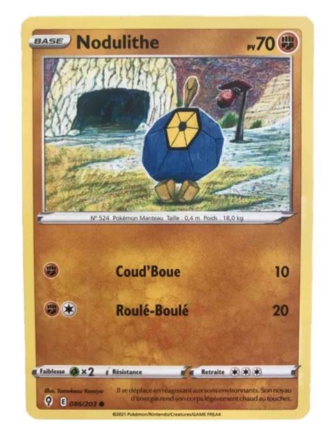 CARTE POKEMON EPÉE et bouclier Évolution Céleste Nodulithe EUR 1 00