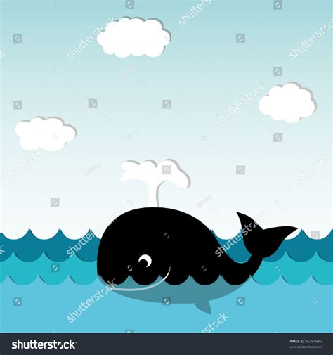 Cute Smiling Whale Stock Vector Royalty Free 95354980 Shutterstock