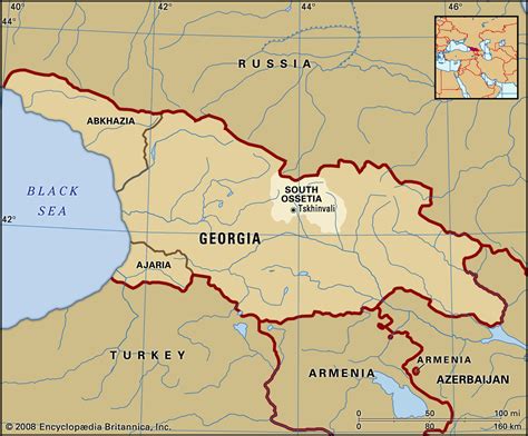 South Ossetia Map History Recognition Britannica