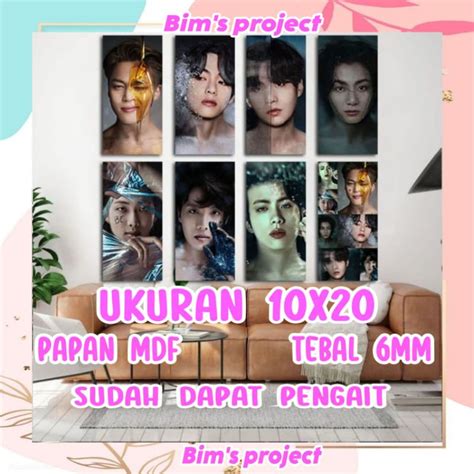 Jual HIASAN DINDING WALL DECOR TEMA BTS FREE PHOTOCARD UKURAN 10X20 CM