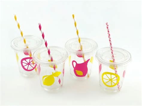 Pink Lemonade Party Cups Pink Lemonade Birthday Lemonade Etsy