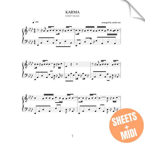 Karma (SHEET MUSIC & MIDI) | Sachin Sen