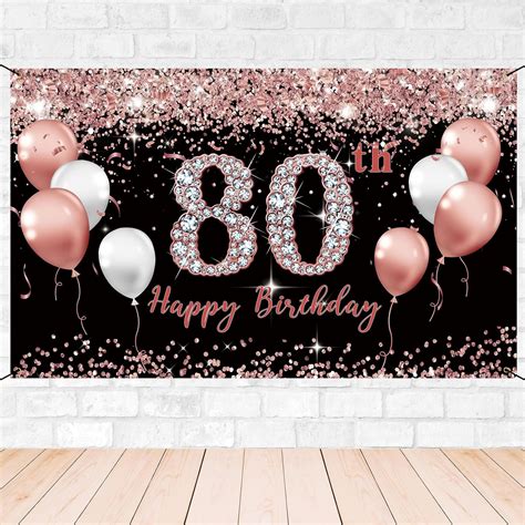 Trgowaul 80th Birthday Decorations For Women Banner