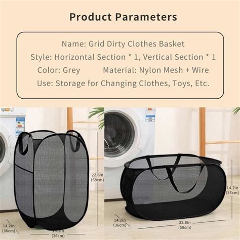 Lot De 2 Paniers À Linge Pliables Pop Up Laundry Basket Hamper En