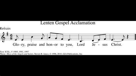 Mass Of The Angels And Saints Lenten Gospel Acclamation Youtube