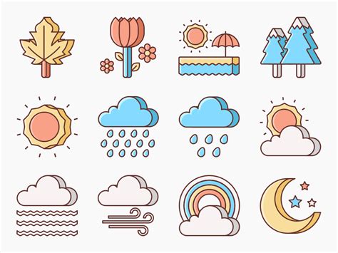 Flat Weather Icons Png