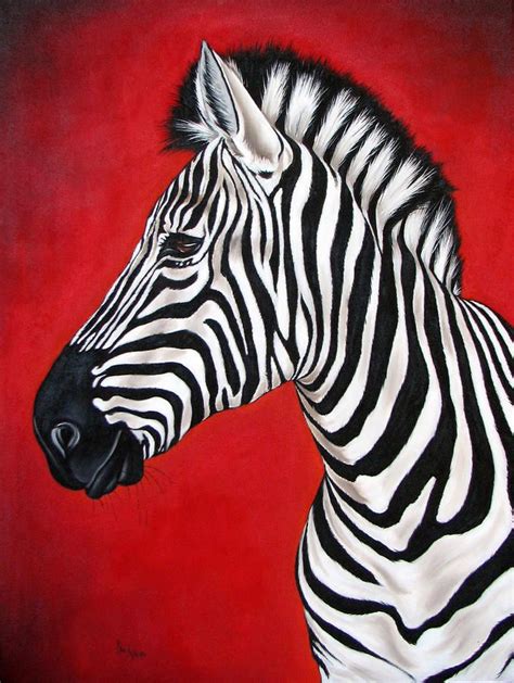 Zebra by Ilse Kleyn Art zèbre Peinture zèbre Zebre dessin