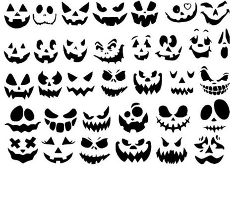 Pumpkin Bundle 34 Pumpkin Face Svg Jack O Lantern Faces Pumpkins Faces Halloween Digital