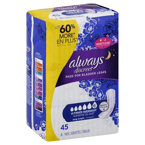 Always Discreet Incontinence Pads For Women Extra Heavy Absorbency