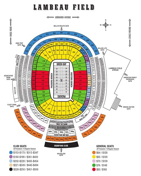 Lambeau Field Seating Chart By Row