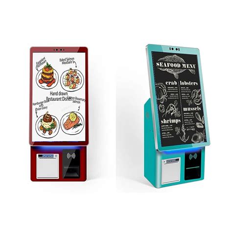 1920 1080P White Restaurant Ordering Kiosk With High Resolution Touch