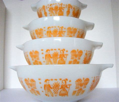 Rare And Vintage Pyrex Orange Yellow Butterprint Cinderella Etsy