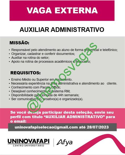 Auxiliar Administrativo Teresina PI 01 Vaga S Themos Vagas