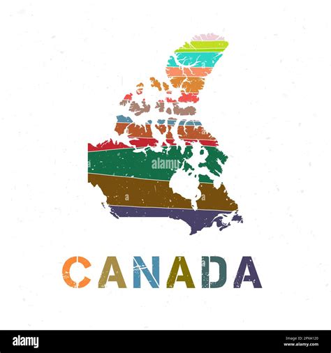 Diseño de mapas de Canadá Forma del país con hermosas ondas