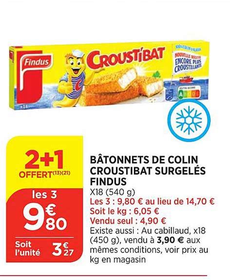 Promo B Tonnets De Colin Croustibat Surgel Es Findus Chez Maximarch