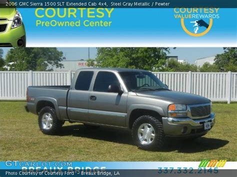 Steel Gray Metallic 2006 Gmc Sierra 1500 Slt Extended Cab 4x4 Pewter Interior