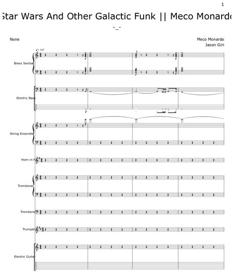 Star Wars And Other Galactic Funk Meco Monardo Sheet Music For