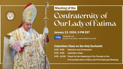 January Monthly Meeting Of The Confraternity Of Our Lady Of Fatima