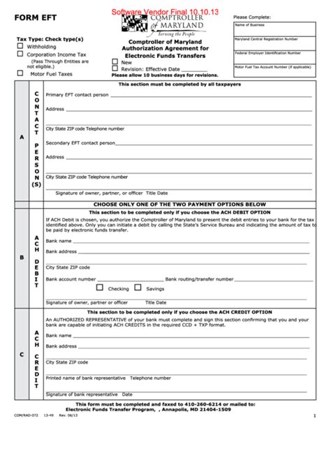 Printable Eft Authorization Form Template Printable Templates Free