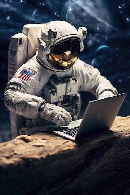 Premium Photo | Astronaut using modern technology in space exploration ...