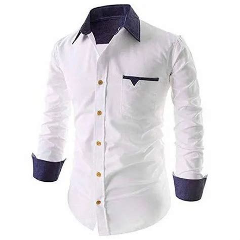 Collar Neck Long Sleeve Mens Plain Cotton Shirt Size M 5xl At Rs 430