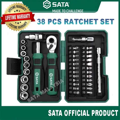 SATA 1 4 38 Pcs Ratchet Wrench Screwdriver Multi Function Set 05498