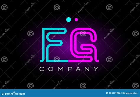 Neon Lights Alphabet Fg F G Letter Logo Icon Combination Design Stock Vector Illustration Of