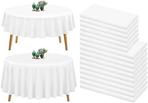 Amazon Showgeous Pack White Round Tablecloth Polyester