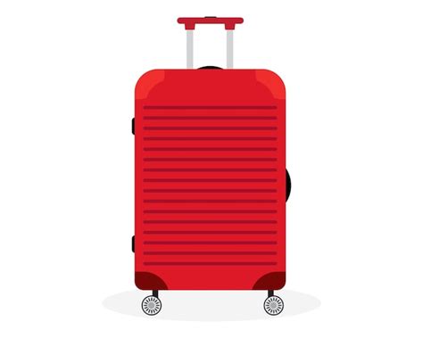 Premium Vector Red Luggage Vector Art Illustration