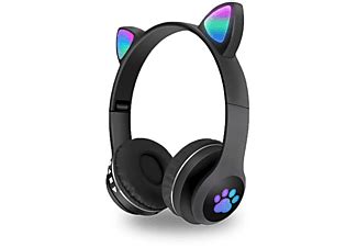 Auriculares Infantiles TWS CAT Con Orejas De Gato Luz LED Negro TWS