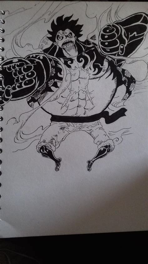 My drawing of gear 4 luffy : r/OnePiece