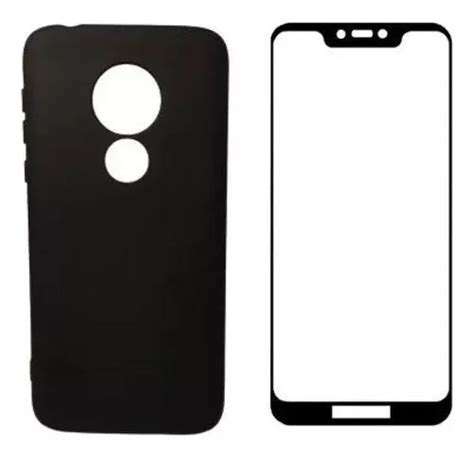 Funda Negra Aterciopelada Y Pel Cula De Vidrio D Para Moto G Power