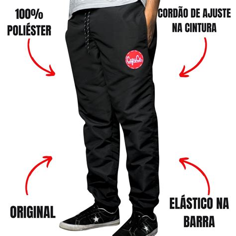 Calça Jogger Tactel Elástico Punho Na Barra Estilo Comptom Caps Company