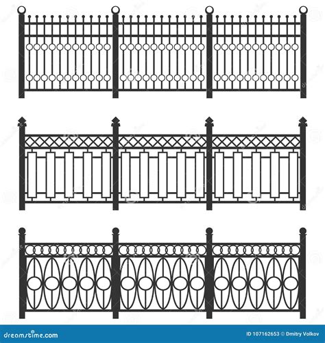 Metal Fence Grid Forged Fence A Set Of Fences Made Of Black Grating