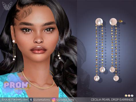 The Sims Resource Cecilia Pearl Drop Prom Earrings