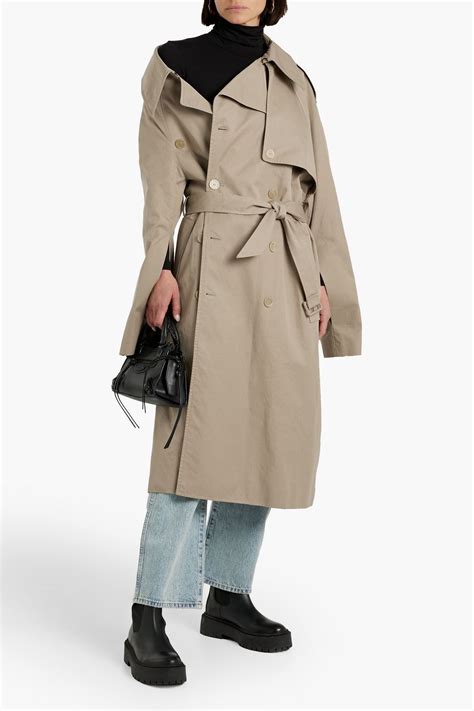 Balenciaga Asymmetric Cotton Gabardine Trench Coat The Outnet