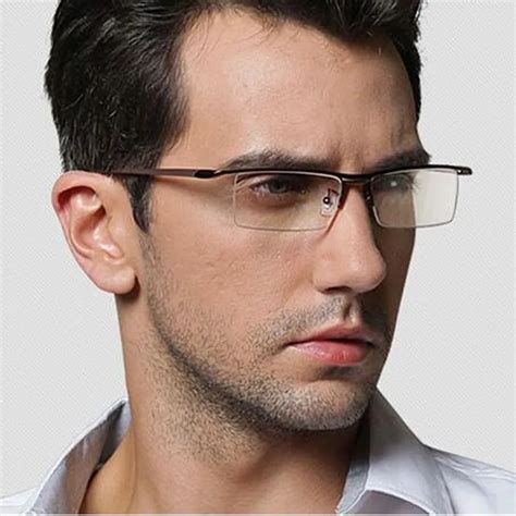 Tr90 Titanium Eyeglass Frames Half Rimless Glasses Eyewear Myopia