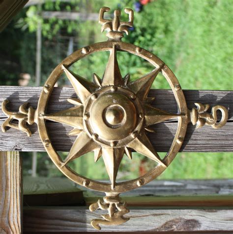 Vintage Solid Brass Compass Rose Wall By Beachartbychrissie 40 00 Rose Wall Compass Rose