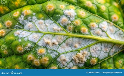 Powdery Mildew Disease On Zucchini Leaves Creative Ai Stock Photography