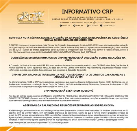 Crp Rn Informativo Crprn N Diversas Sobre O Crprn