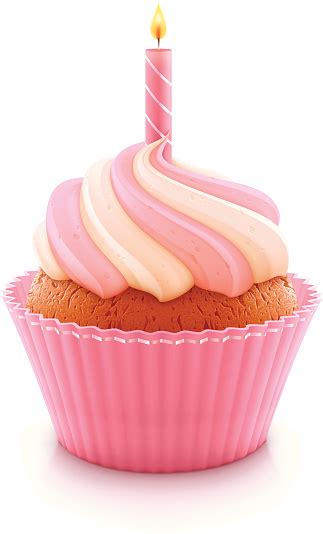 Pink Birthday Cupcake Stock Illustration Download Image Now Istock