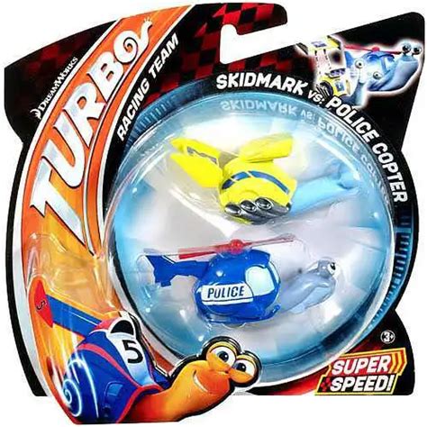 Turbo Skidmark Vs Police Copter Vehicle 2 Pack Mattel Toys Toywiz