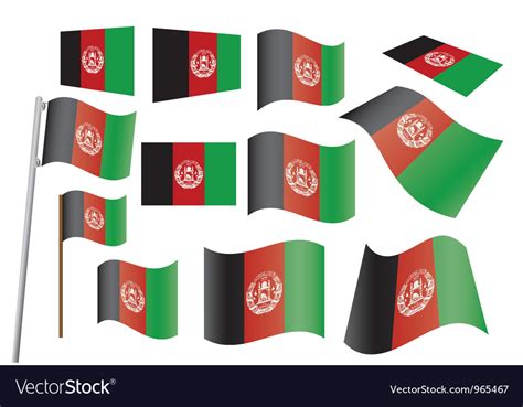 Afghanistan flag Royalty Free Vector Image - VectorStock